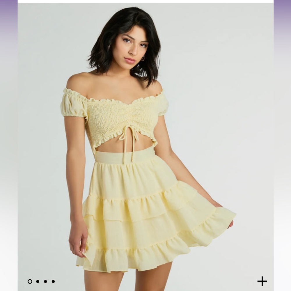Girlycore Off-The-Shoulder Ruffled Skater Dress